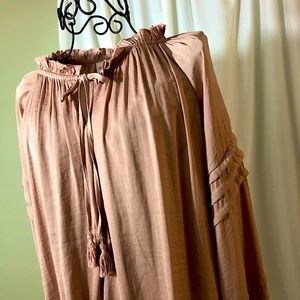 Soft Pink Long Puffy Sleeve Blouse